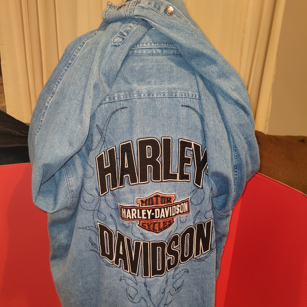 Harley Davidson long sleeve denim shirt